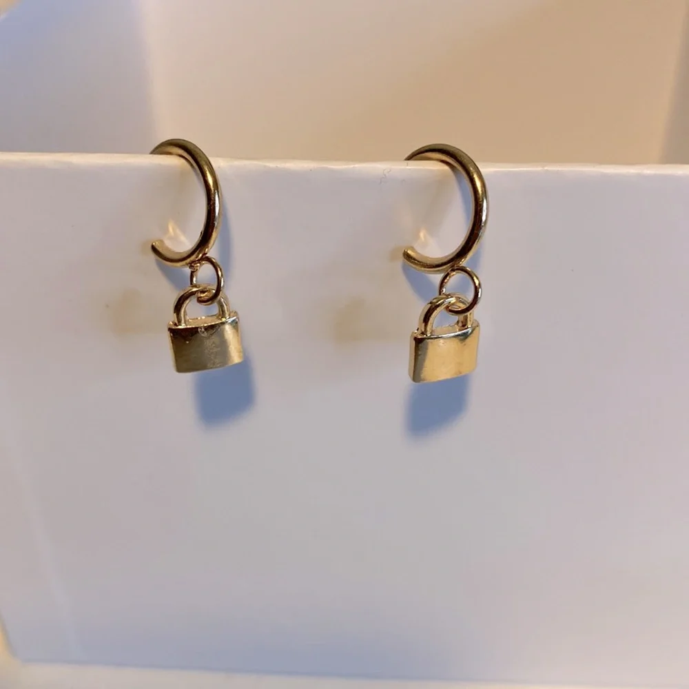 🌿4/$20 Lock and Hoop Earrings - Picture 2 of 3